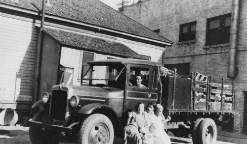 Family with truck