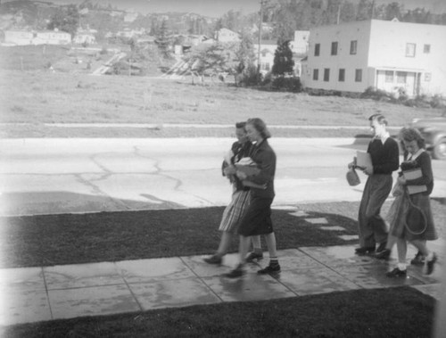 Group of students walking to John Marshall High