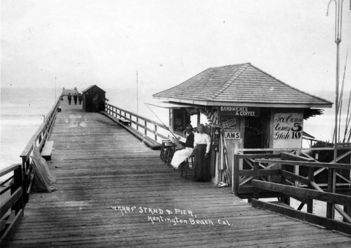 Wharf stand and pier, Huntington Beach