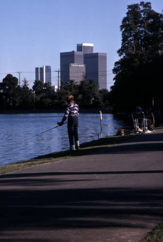 Fishing at Echo Park Lake