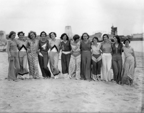 Club women on beach