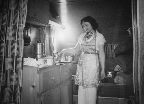 Cooking in a Palm Springs trailer