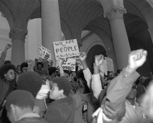 Thousands protest Black Panther Raid, City Hall