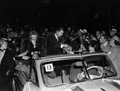 Judy Garland and Robert Young in parade