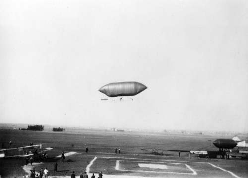 Dirigible over Dominguez Field