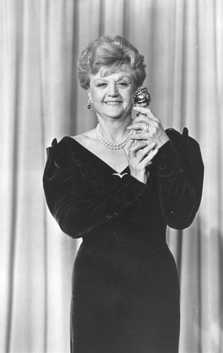 Angela Lansbury with her Golden Globe