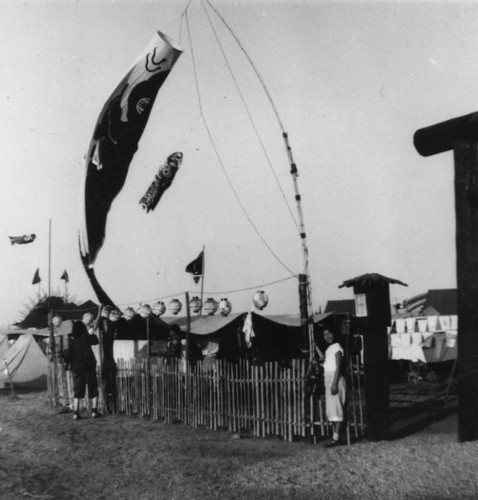 Girl with koinobori