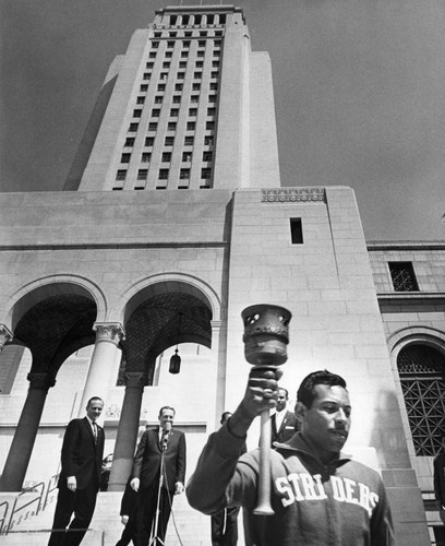 Olympic Torch at L.A. City Hall