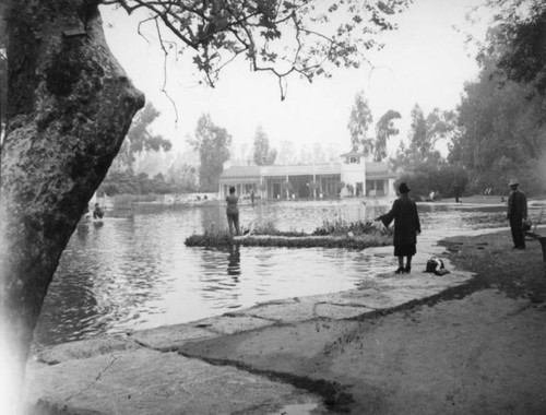 Rainbow Angling Club lake and clubhouse in Azusa