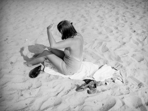 Woman at Santa Monica beach