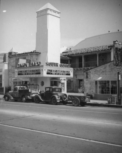 South Coast Theater box office and courtyard, Laguna Beach