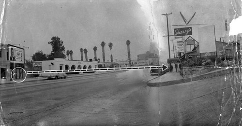 Photo of Mickey Cohen crime scene