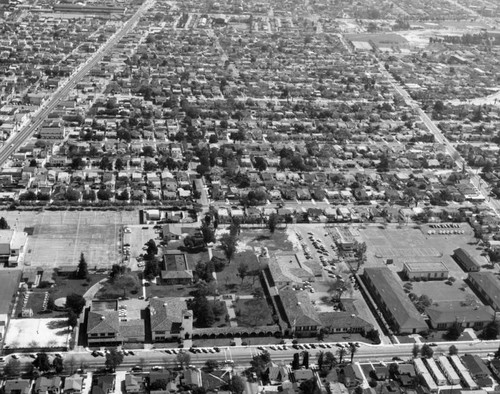 Neighborhoods, schools, and Civic Center, Huntington Park