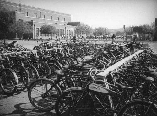 Bike racks at John Marshall High School