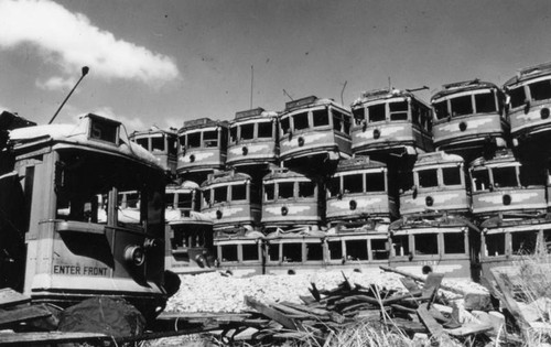 Decaying Pacific Electric cars