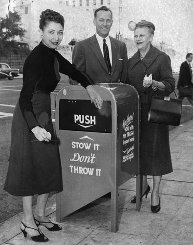 Glamorized sidewalk trash containers