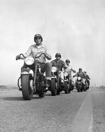 Motorcycle Police trainees in tough Burbank school