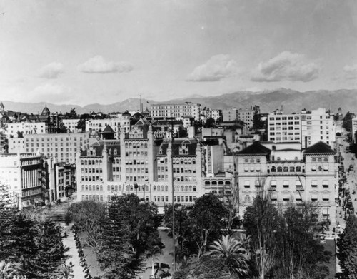 Buildings facing Pershing Square