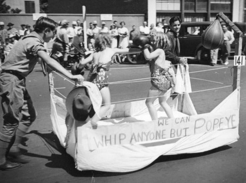 Boxing parade float, Santa Monica parade