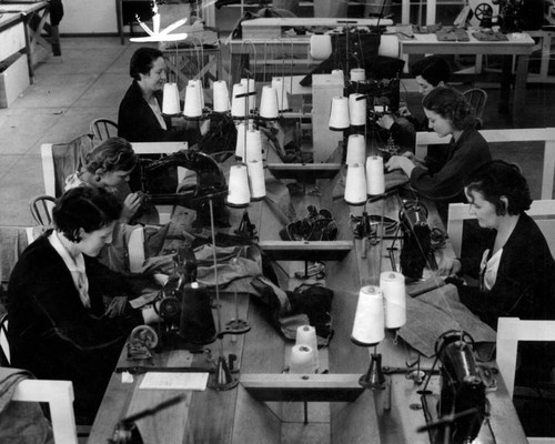 Women at work at the sewing machines