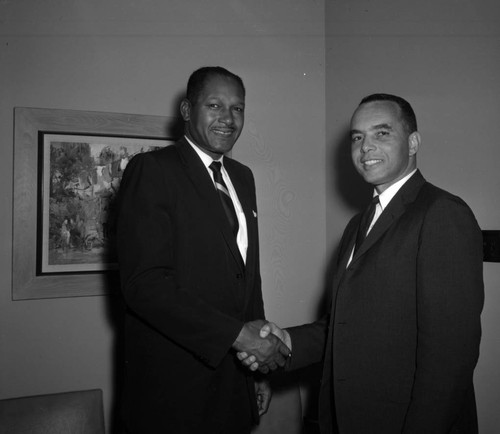 Councilmember Tom Bradley and unidentified man