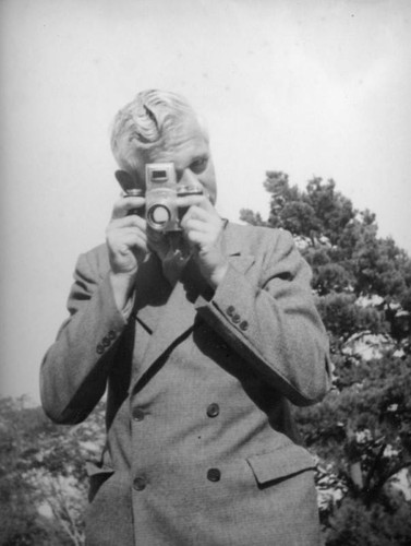 Herman Schultheis takes a picture, Chico