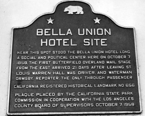 Marker, Bella Union Hotel