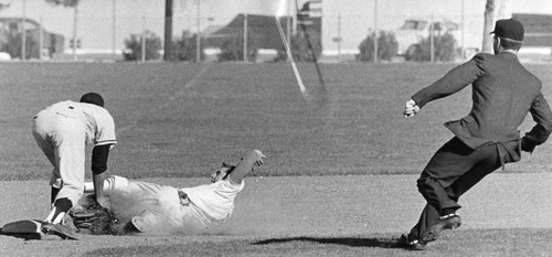 Pierce's Jimmy Yuill makes it an out at second base
