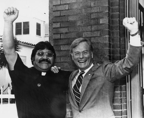 Councilman Art Snyder with Father Juan Santilla