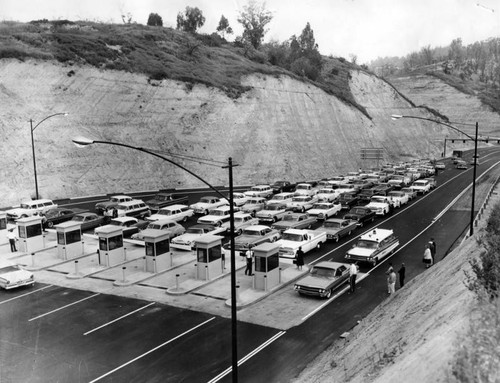 Not a traffic jam, just a bunch of anxious Dodger fans