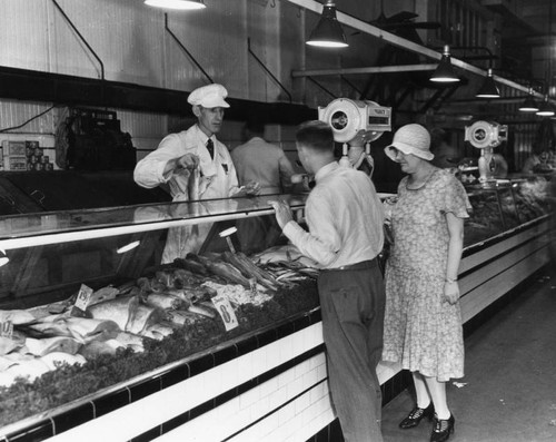 Shopping at the fish counter