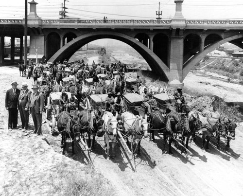 Working on the Olympic Boulevard Bridge