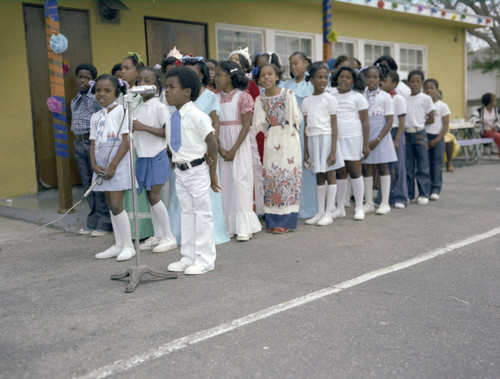 Unidentified children at school program