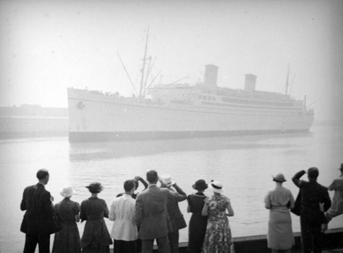 Watching the S.S. Monterey arrive at L. A. Harbor