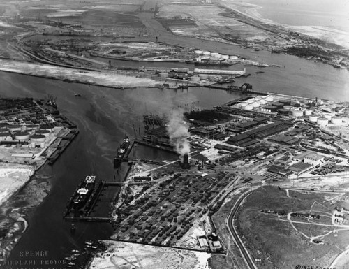 Lumber company, aerial view