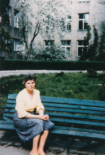 Woman on park bench