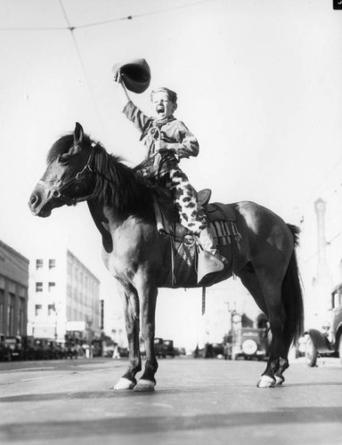 Cowboy and pony