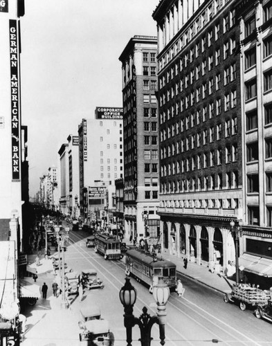 Looking north on Spring St