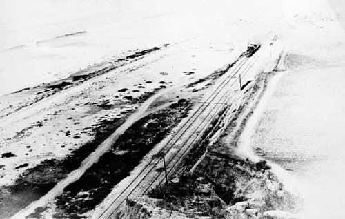 Tracks along the beach front