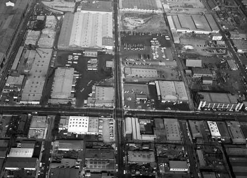 Truck terminals, Vernon, looking west