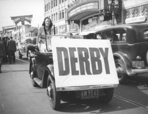 Derby in front of the Warner Brothers Hollywood Theatre