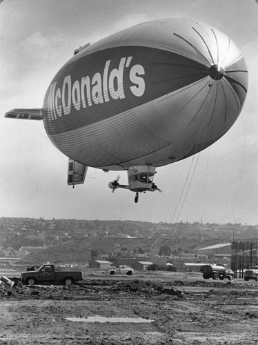 McDonald's blimp in town