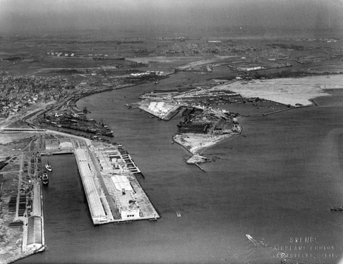 Aerial of harbor