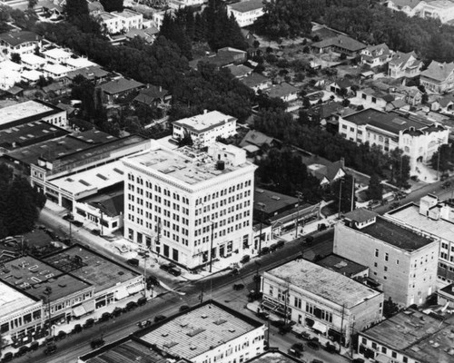 Aerial view of Cahuenga and Hollywood