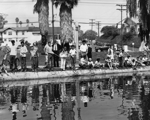 Opening of fishing season at Echo Park lake