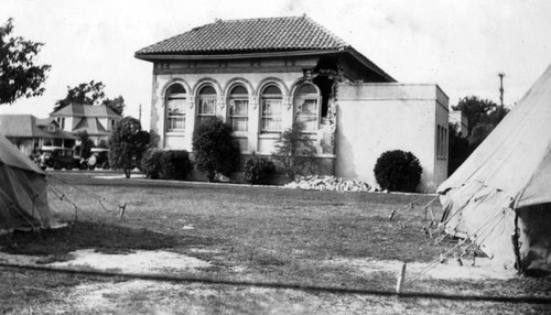 Damaged building, Compton