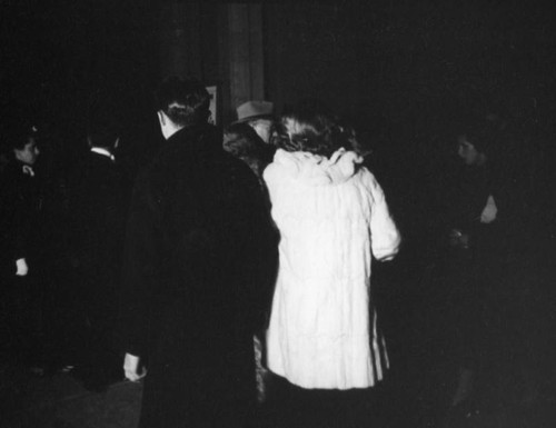 Couple arriving at the premiere of Tristan und Isolde at the Shrine