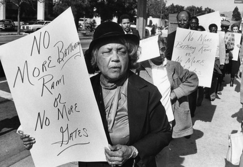 Demonstration outside Parker Center