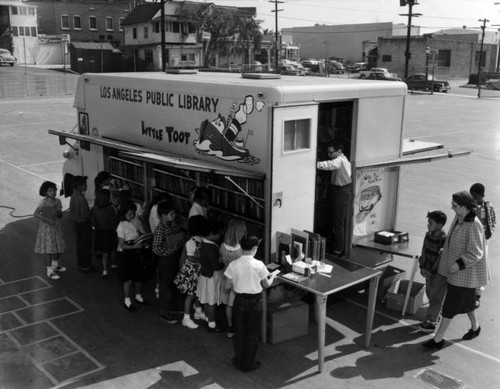 "Little Toot", Los Angeles Public Library Bookmobile school visit