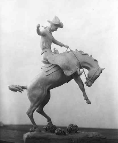 Bucking bronco sculpture